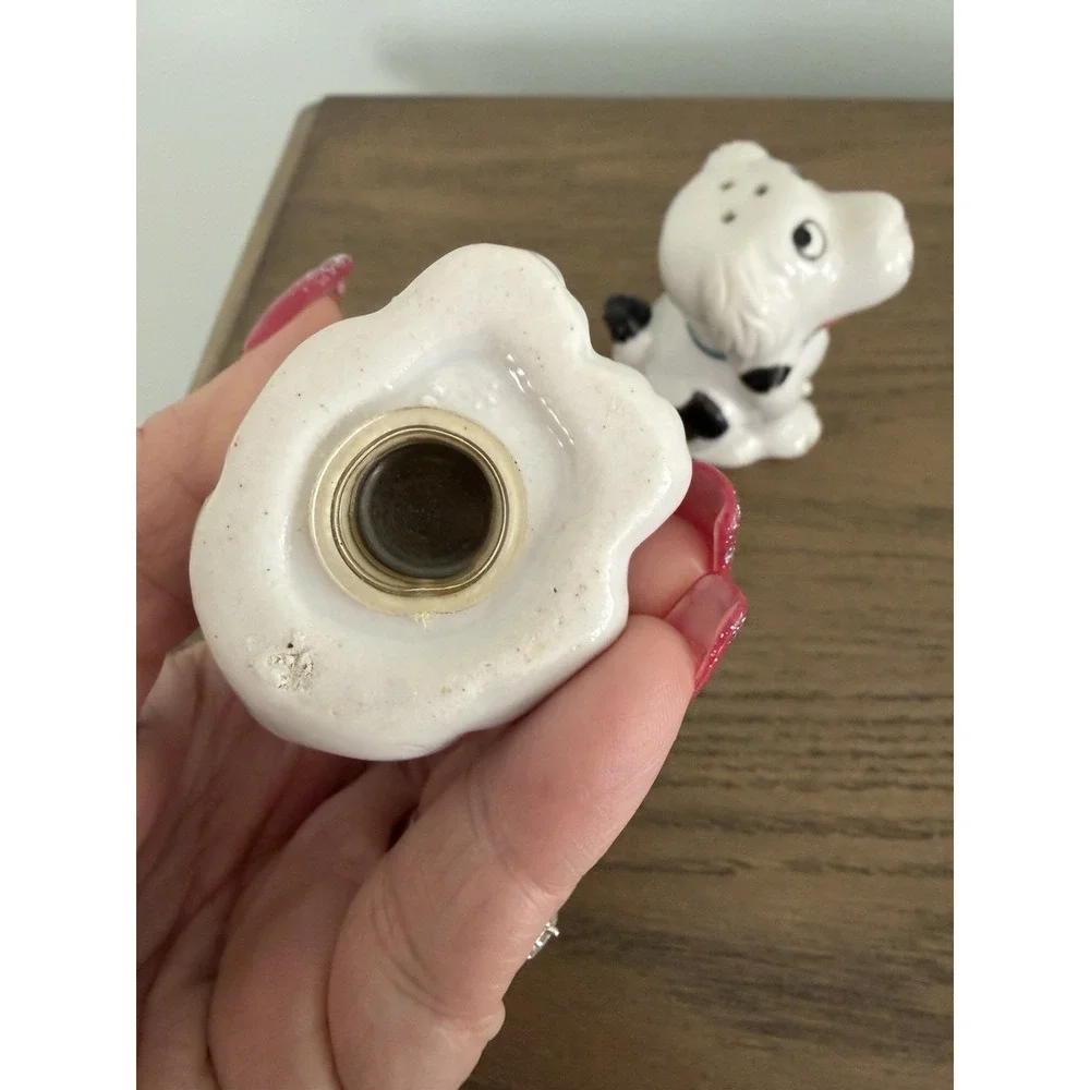 Vintage 1950s Dog Salt Pepper Shakers Ceramic Japan Style Mid Century Cute‎ Pair